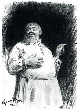 Смеющийся крестьянин. 1994. Б., кар. 28x19,5. Сергей Кириллов.