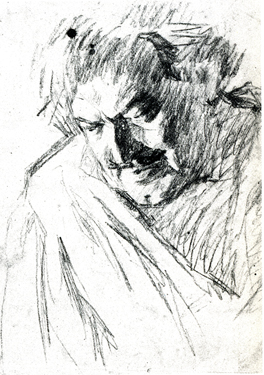 Head of Peter. (Drawn from a sitter). 1983. P., charcoal 42x30. Sergei Kirillov