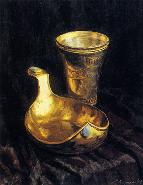A Dipper and a Glass. 1995. Oil, cvs 50x40. Sergei Kirillov