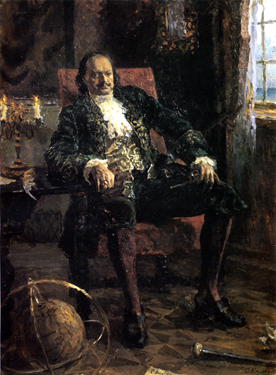 Historical Paintings: Thinking about Russia (Peter I the Great). 1984. Oil, cvs 160x120. Sergei Kirillov