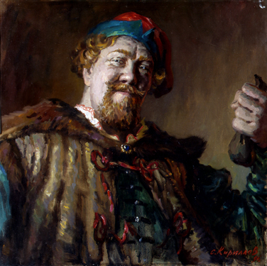 A happy merchant. 1996. Oil, cvs 76x76. Sergei Kirillov
