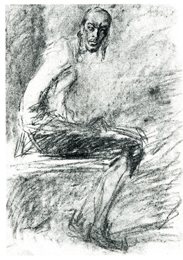 Tsarevich Alexei. 1994. P., charcoal 56x40. Sergei Kirillov