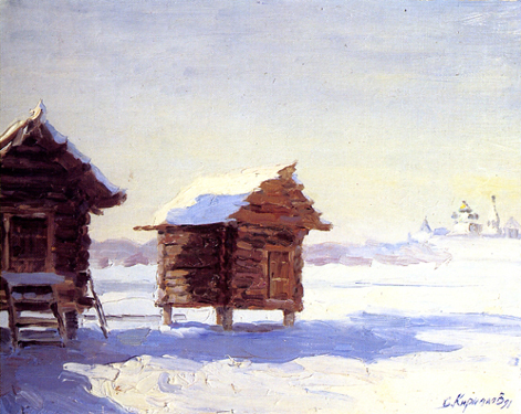 Barns. 1991. Oil, cvs 40x50. Sergei Kirillov
